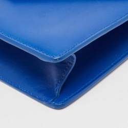 Pre Owned Saint Laurent Blue/Green Leather Betty Clutch