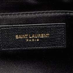 Pre Owned Saint Laurent Black Leather Y-Ligne Clutch