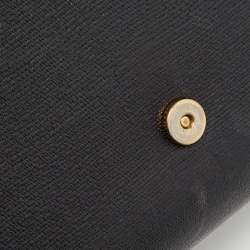 Pre Owned Saint Laurent Black Leather Y-Ligne Clutch