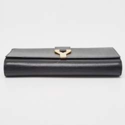 Pre Owned Saint Laurent Black Leather Y-Ligne Clutch