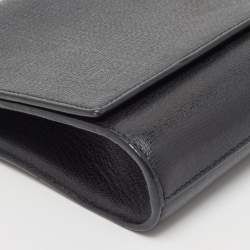 Pre Owned Saint Laurent Black Leather Y-Ligne Clutch