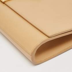Pre Owned Saint Laurent Beige Leather Y-Ligne Clutch