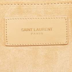 Pre Owned Saint Laurent Beige Leather Y-Ligne Clutch