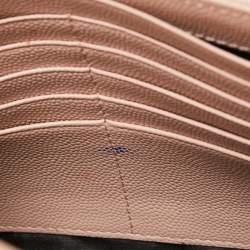 Saint Laurent Light Pink Matelassé Leather Cassandre Wallet on Chain