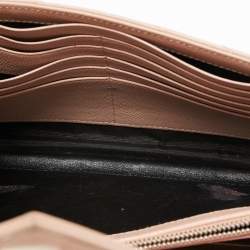 Saint Laurent Light Pink Matelassé Leather Cassandre Wallet on Chain