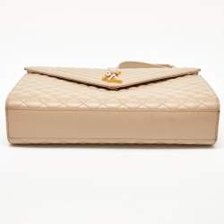 Saint Laurent Beige Mixed Quilted Leather Large Monogram Envelope Shoulder Bag