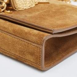 Saint Laurent Brown Suede Small Kate Tassel Crossbody Bag
