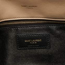Saint Laurent Beige Puffer Leather Sade Envelope Clutch