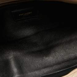 Saint Laurent Beige Puffer Leather Sade Envelope Clutch
