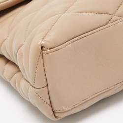 Saint Laurent Beige Puffer Leather Sade Envelope Clutch