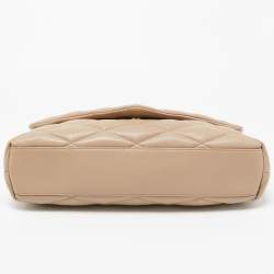 Saint Laurent Beige Puffer Leather Sade Envelope Clutch