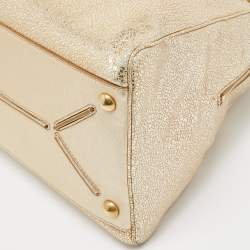 Saint Laurent Gold Textured Leather Medium Majorelle Bag