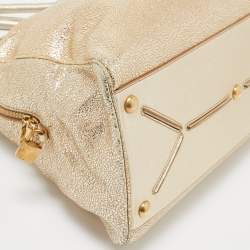 Saint Laurent Gold Textured Leather Medium Majorelle Bag