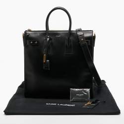 Pre Owned Saint Laurent Black Leather Sac De Jour North South Tote