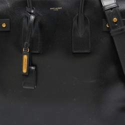 Pre Owned Saint Laurent Black Leather Sac De Jour North South Tote