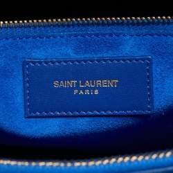 مملوكة مسبقًا Saint Laurent Blue Leather Small Classic Sac De Jour Tote
