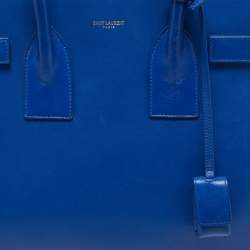 مملوكة مسبقًا Saint Laurent Blue Leather Small Classic Sac De Jour Tote