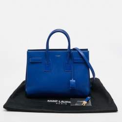 مملوكة مسبقًا Saint Laurent Blue Leather Small Classic Sac De Jour Tote