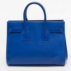 مملوكة مسبقًا Saint Laurent Blue Leather Small Classic Sac De Jour Tote