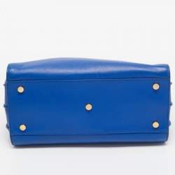 مملوكة مسبقًا Saint Laurent Blue Leather Small Classic Sac De Jour Tote