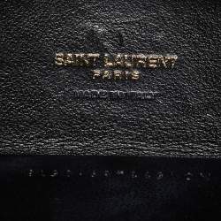 Pre Owned Saint Laurent Black Leather Pyramid Box Wristlet Clutch