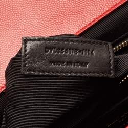 Saint Laurent Red Matelassé Leather Large Monogram Envelope Shoulder Bag