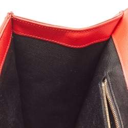 Saint Laurent Red Matelassé Leather Large Monogram Envelope Shoulder Bag