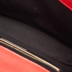 Saint Laurent Red Matelassé Leather Large Monogram Envelope Shoulder Bag