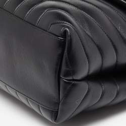 Pre Owned Saint Laurent Black Matelassé Leather Medium LouLou Shoulder Bag