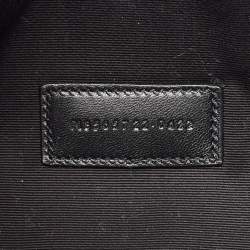 Pre Owned Saint Laurent Off White/Black Canvas and Leather Rive Gauche Zip Clutch