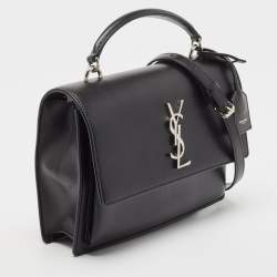 Pre Owned Saint Laurent Black Leather Large Sunset Shoulder Bag