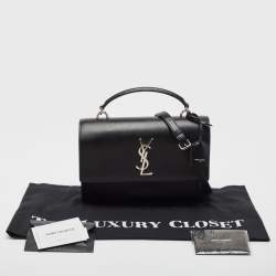 Pre Owned Saint Laurent Black Leather Large Sunset Shoulder Bag