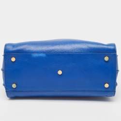 Saint Laurent Blue Leather Small Classic Sac De Jour Tote