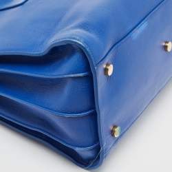 Saint Laurent Blue Leather Small Classic Sac De Jour Tote
