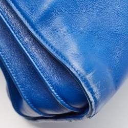 Saint Laurent Blue Leather Small Classic Sac De Jour Tote