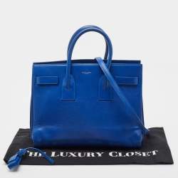 Saint Laurent Blue Leather Small Classic Sac De Jour Tote