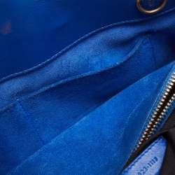 Saint Laurent Blue Leather Small Classic Sac De Jour Tote