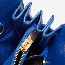Saint Laurent Blue Leather Small Classic Sac De Jour Tote