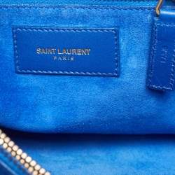 Saint Laurent Blue Leather Small Classic Sac De Jour Tote