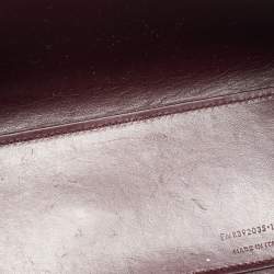 Pre Owned Saint Laurent Burgundy Croc Embossed Leather Nano Classic Sac De Jour Tote