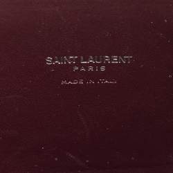 Pre Owned Saint Laurent Burgundy Croc Embossed Leather Nano Classic Sac De Jour Tote