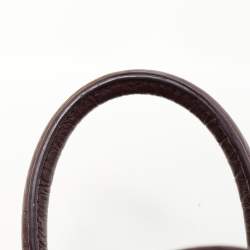 Pre Owned Saint Laurent Burgundy Croc Embossed Leather Nano Classic Sac De Jour Tote