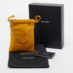 Saint Laurent Yellow Leather Phone Holder Crossbody Bag