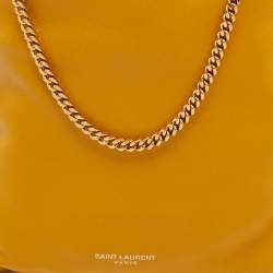 Saint Laurent Yellow Leather Phone Holder Crossbody Bag