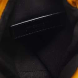 Saint Laurent Yellow Leather Phone Holder Crossbody Bag