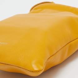 Saint Laurent Yellow Leather Phone Holder Crossbody Bag