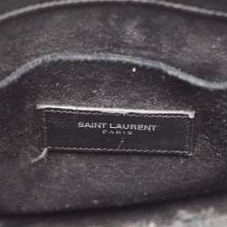 Pre Owned Saint Laurent Black Croc Embossed Leather Nano Classic Sac De Jour Tote