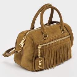 Saint Laurent Brown Suede Fringe Crossbody 