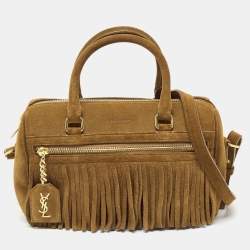 Saint Laurent Brown Suede Fringe Crossbody 