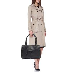 Pre Owned Yves Saint Laurent Black Leather Classic Sac De Jour Tote